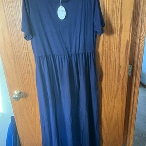 NWT Deep Blue Maxi Dress with pockets